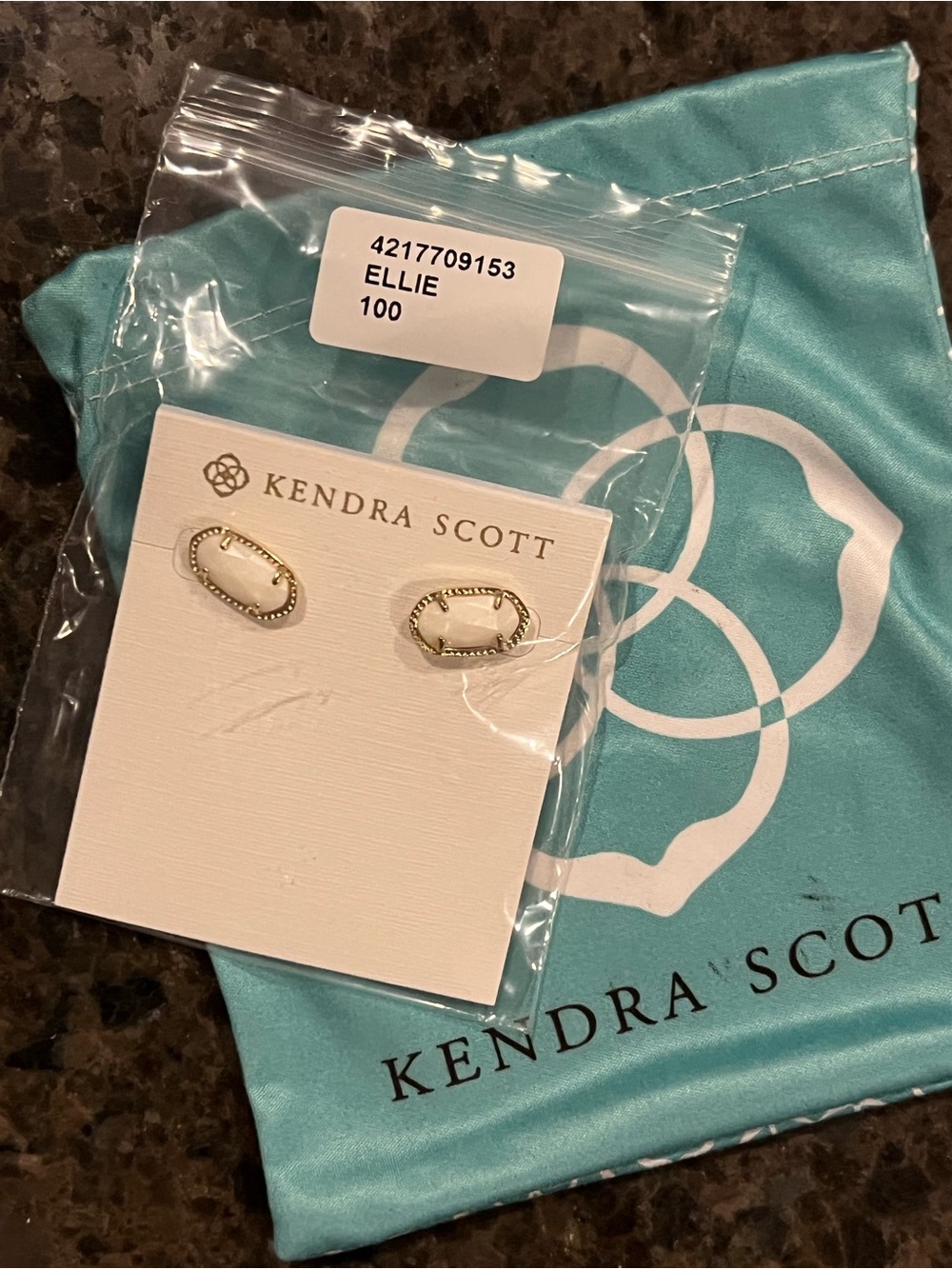 Kendra Scott White Oval Ellie Stud Earrings